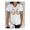 Bisiklet Desenli V-Yaka T-Shirt
