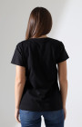 Siyah Kedi Desenli V-Yaka T-Shirt Siyah Kedi Desenli V-Yaka T-Shirt