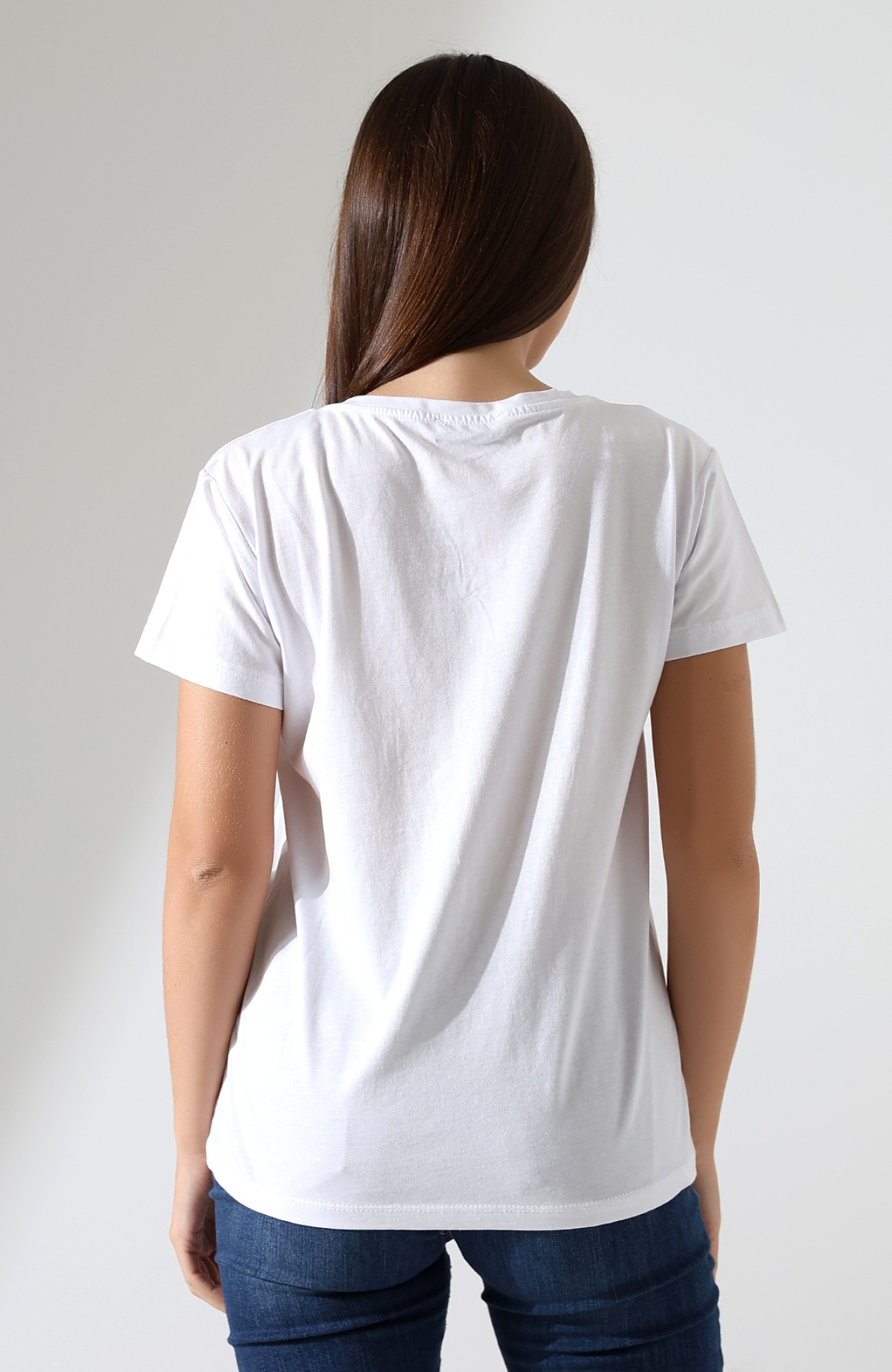 Mavi Göz Desenli V-Yaka T-Shirt Mavi Göz Desenli V-Yaka T-Shirt